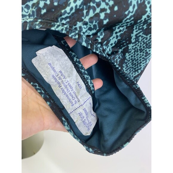 All In Motion Tie Back Teal Snakeskin Swimsuit One Piece Womens Large New Tags - Picture 7 of 15